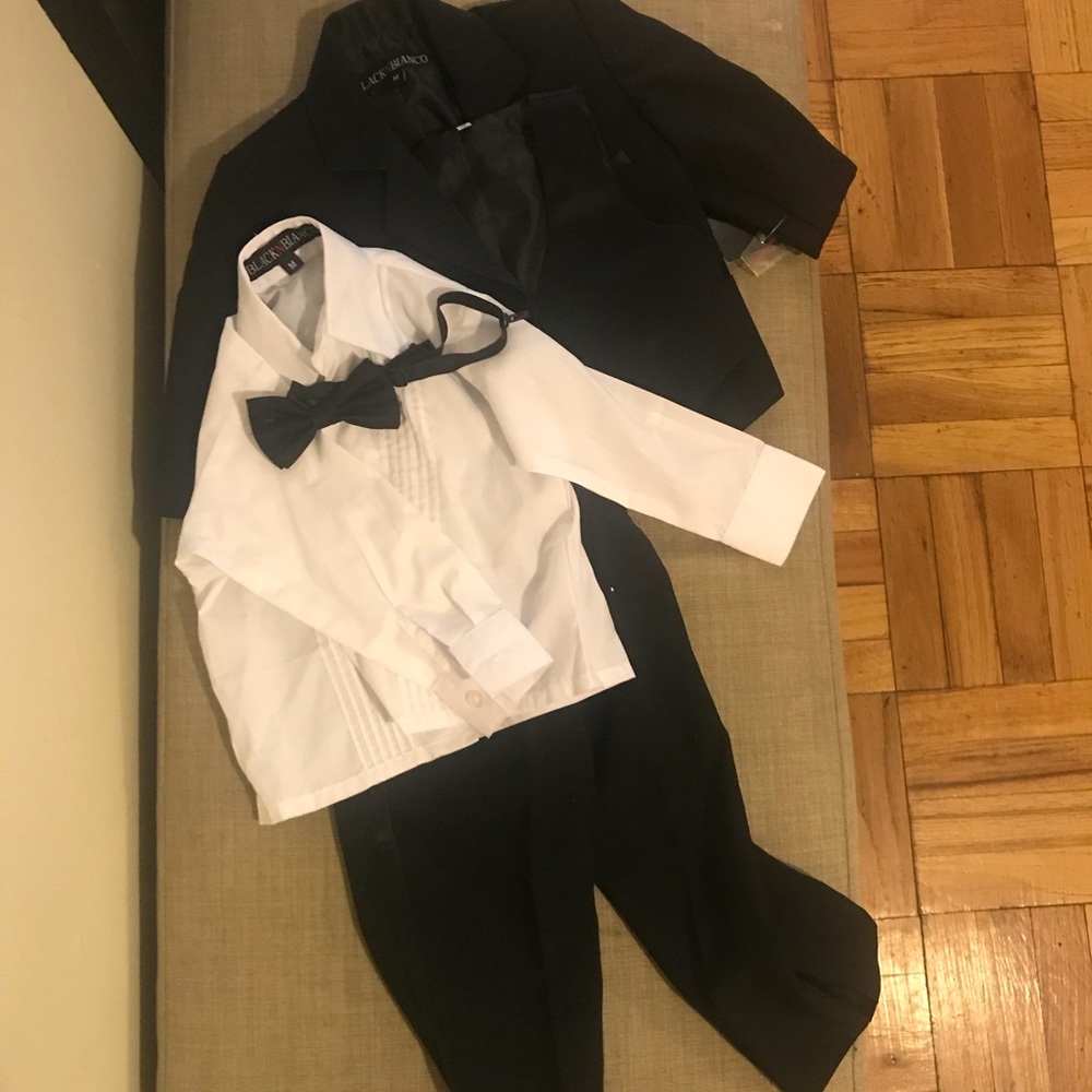 Black n Bianco baby tux / ring bearer outfit